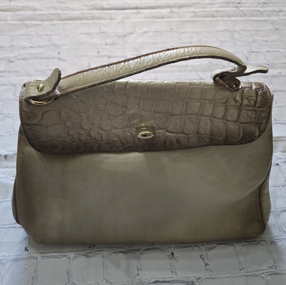 CIVICO93 Made Leather  Beige and Brown Hand Bag to Adjustable Crossbody - Picture 2 of 16